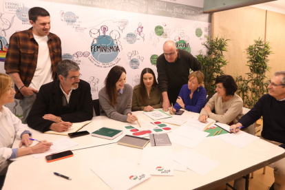 Reunió de membres del PNB i candidats a les eleccions del 21A a Sant Sebastià.