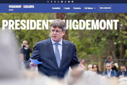 Imatge de la pàgina web de campanya del candidat de Junts+, Carles Puigdemont.