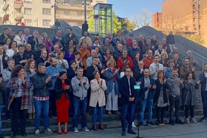 El candidat d’EH Bildu, Pello Otxandiano, va tancar ahir la campanya electoral a Bilbao.