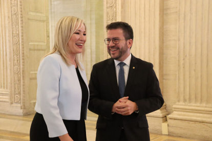Aragonès va reunir-se ahir a Belfast amb la primera ministra d’Irlanda del Nord, Michelle O’Neill.