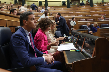 Sánchez, ahir durant la sessió de control al Govern central al Congrés.