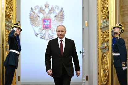 Putin, durant la cerimònia oficial al Gran Palau del Kremlin.