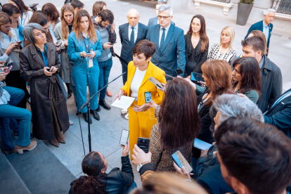 La ministra d’Habitatge, Isabel Rodríguez, va anunciar la retirada de la llei del sòl de la votació.