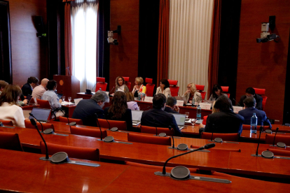 La reunió de la diputació permanent del Parlament, ahir.