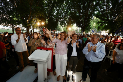 Teresa Ribera va fer un míting ahir a Mèrida.