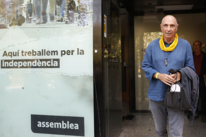 El cantautor Lluís Llach després de ser estat elegit aquest dissabte nou president de l’ANC.