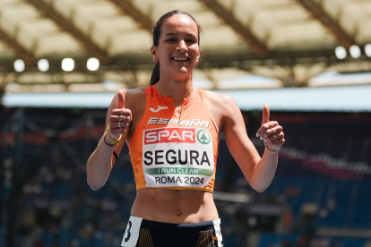 Berta Segura, després d’accedir a semifinals de l’Europeu amb la quarta millor marca.