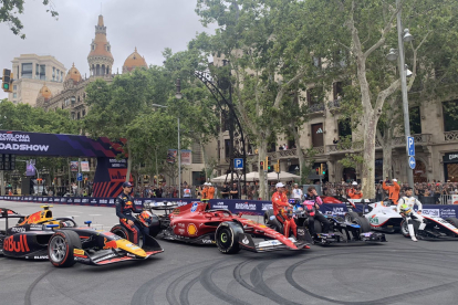 Sainz, al centre, i Boya, a la dreta, abans del Road Show.