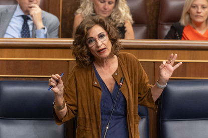 La ministra María Jesús Montero ahir al Congrés.