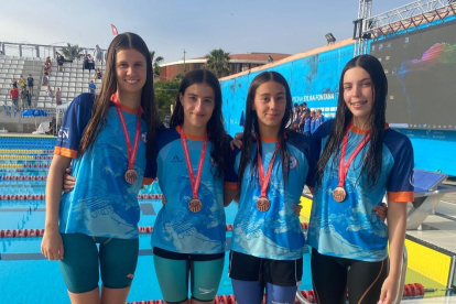 El relleu 4x100 estils del CN Tàrrega, que va aconseguir la medalla de bronze.