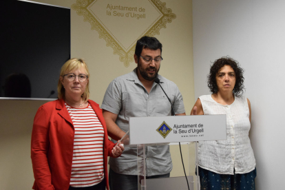 El grup d’ERC va oferir ahir una roda de premsa.