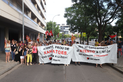 La plantilla d’Atento va dur a terme una protesta fa una setmana contra l’amenaça de l’empresa.
