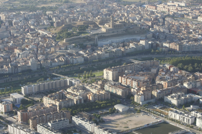 Vista àrea de la ciutat de Lleida.