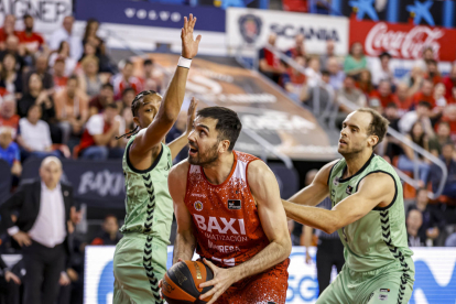 Pierre Oriola, aquesta temporada en un partit amb el Manresa.