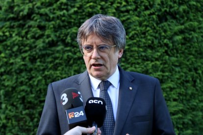 Carles Puigdemont, aquest dissabte a la Casa de la República, a Waterloo (Bèlgica)