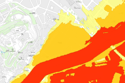 Mapa de la inundación en Noguerola