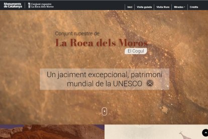 Una captura de la web de la visita virtual a la Roca dels Moros de El Cogul.