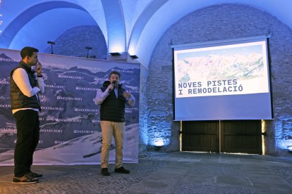 Un moment de l'acte de presentació de la nova temporada d'esquí a Baqueria Beret.