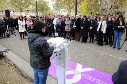 Un moment durant l'acte institucional amb motiu del 25-N a Lleida.