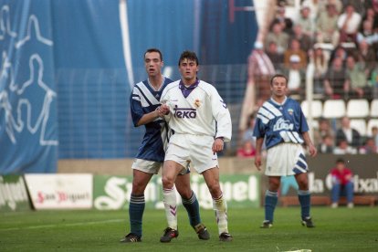 Foto histórica: Luis Enrique con la camiseta del Real Madrid.