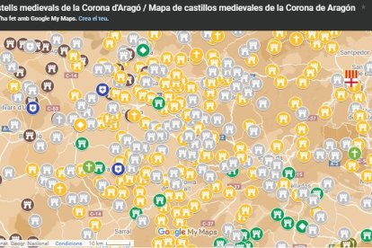 Mapa castells medievals