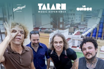 El quartet Los Zigarros, al cartell amb la imatge del festival. - TALARN MUSIC EXPERIENCE