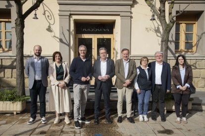 Joan Talarn, president de la Diputació, dimarts a Guissona. - C. MARSIÑACH