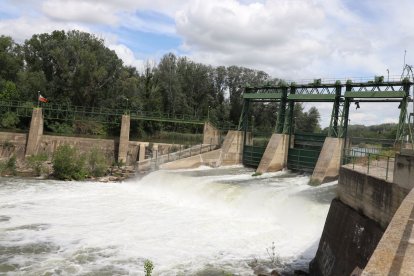 L’embassament del parc de la Mitjana va obrir ahir comportes i la Guàrdia Urbana va tancar els accessos al riu. - MAGDALENA ALTISENT