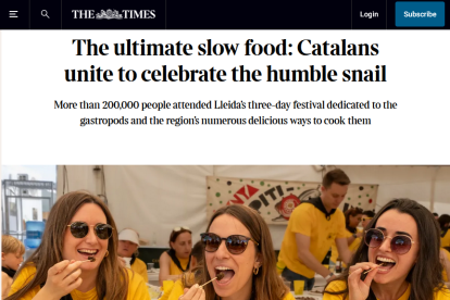 l'Aplec del Caragol de Lleida, al The Times anglès