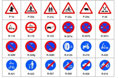 Algunas de las nuevas señales del reglamento de circulación.