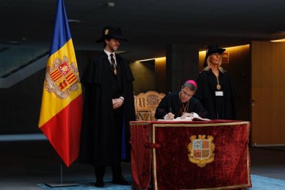 Josep-Lluís Serrano durant l’acte. - CONSELL GENERAL