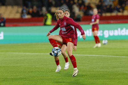 Aitana, en una imatge d’arxiu amb la selecció. - EFE / JULIO MUÑOZ
