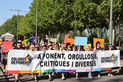 La manifestació de l’Orgull LGTBIQ+ a Lleida dissabte.