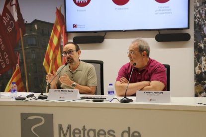 Imatge de la presentació de l’informe sobre equipaments elaborat per Metges de Catalunya, ahir. - METGES DE CATALUNYA