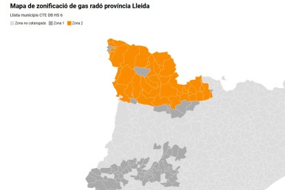 mapa de les zones d'afectació