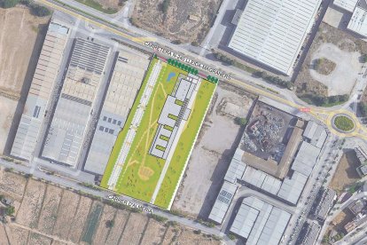 El pla que mostra com serà el crematori a la finca situada entre el carrer Almeria i l’N-240. - MAGDALENA ALTISENT