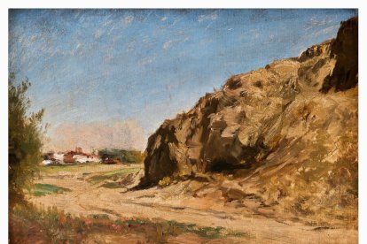 Carlos de Haes. ‘Camino de Getafe’ (Madrid). c. 1872. Oli sobre paper. Col·lecció MORERA 0058. Donació de Jaume Morera, 1924