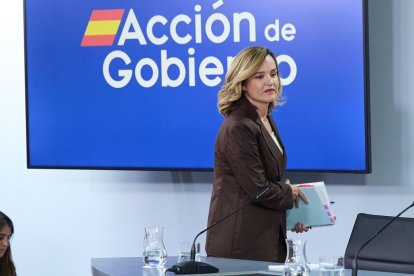 Alegría arriba a la roda de premsa després del Consell de Ministres. - EUROPA PRESS