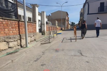 La zona on s’executen les obres per fer més segur l’accés al col·legi de la Granja.; Array