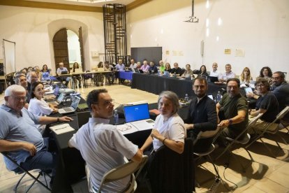 Reunió de l’equip de govern a l’Antiga Biblioteca de la Universitat de Cervera dissabte passat. - C.MARSIÑACH