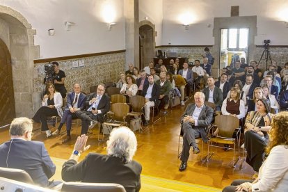 La jornada, retransmesa per Lleida Televisió, es va portar a terme a l’Aula Magna de l’Institut d’Estudis Ilerdencs. - JORDI ECHEVARRIA