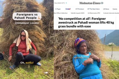 Una solsonina es fa viral a la Índia intentant aixecar 40 quilos de farratge