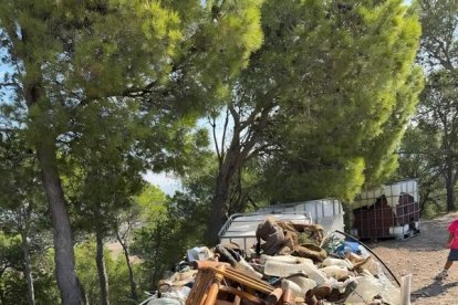 Part de les escombraries recollides dissabte pels veïns de Rosselló a la zona de la Serra. - A.R.