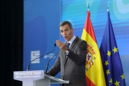 Pedro Sánchez en la Convenció per un Pacte d’Estat davant l’Emergència Climàtica. - EUROPA PRESS