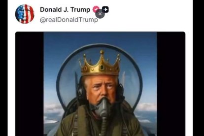 El vídeo en què Trump, amb corona, bombardeja gent amb femta.