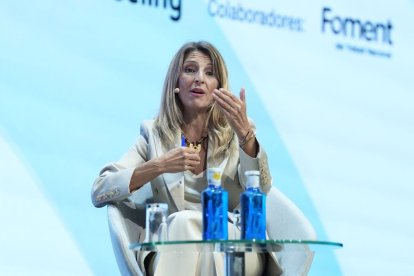 La vicepresidenta segona i ministra de Treball i Economia Social, Yolanda Díaz. - DAVID ZORRAKINO / EUROPA PRESS