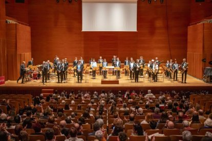 Més de 430 espectadors van gaudir ahir del concert de la Banda Municipal de Lleida a l’Auditori. - ÀLEX SAMPER