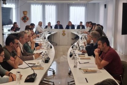 Reunió de l’òrgan de govern del Fons ahir al consell del Segrià. ; Array