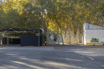 Vista del recinte firal des de Victoriano Muñoz amb els Camps Elisis i el Palau de Vidre al fons. - JORDI ECHEVARRIA