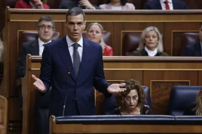 Foto d’arxiu del president del Govern central, Pedro Sánchez, al Congrés dels Diputats. - EFE